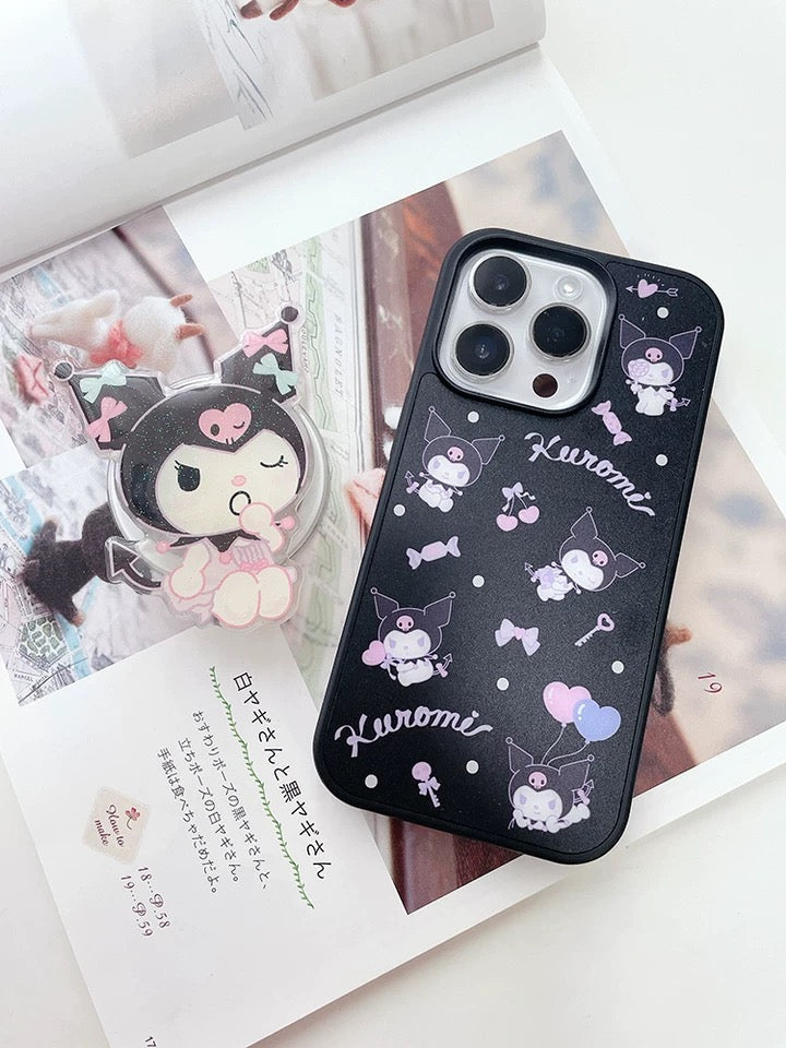 Japanese Cartoon Lovely Pajamas Kuromi Phone Stand KawaiiGiftLand