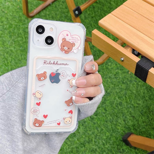 Japanese Cartoon Photo Holder | Rilakkuma - iPhone Case PLUS X 11 12 13 14 15 16 Pro Promax KawaiiGiftLand