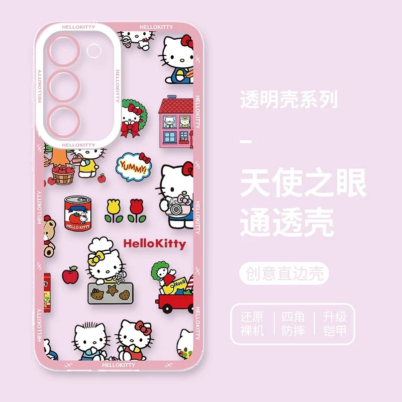Japanese Cartoon Hello Kitty | Vintage Kitty Pink Version - Phone Case Samsung Galaxy S26 S25 S24 S23 S22 S21 FE Ultra Edge