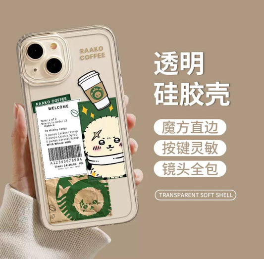 Japanese Cartoon ChiiKawa Coffee Shop | Rakko Chef - iPhone Case XS 11 12 13 14 15 16 Pro Promax mini KawaiiGiftLand