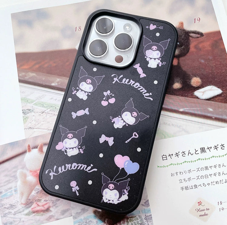 Japanese Cartoon Kuromi In Black iPhone Case 12 13 14 15 Pro Promax KawaiiGiftLand