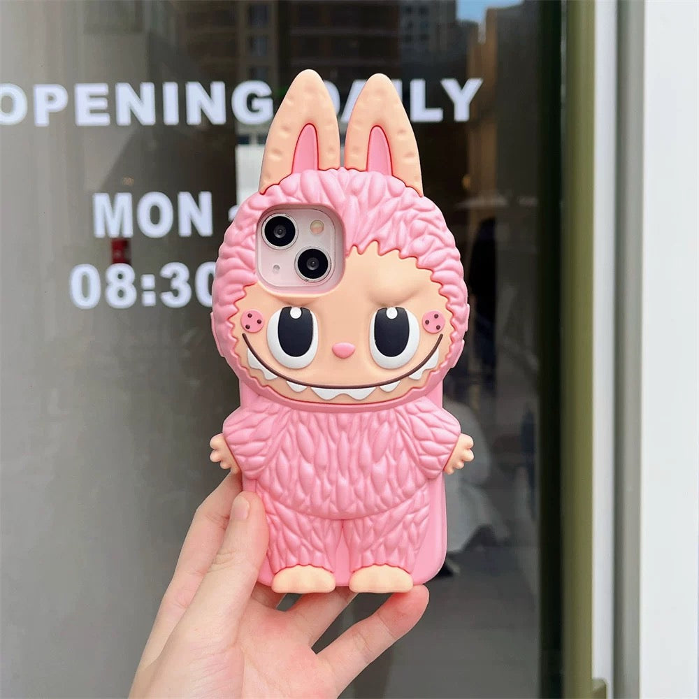 Cute Cartoon Monster Zimomo Silicon Case | Brown Pink - iPhone Case 13 14 15 Pro Promax KawaiiGiftLand