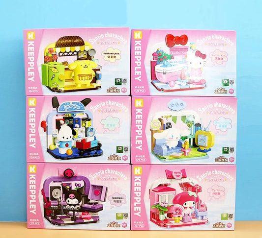 Sanrio Home Life Series | Hello Kitty My Melody Kuromi Cinnamoroll Pompompurin Pochacco - Building Blocks Toy Collections