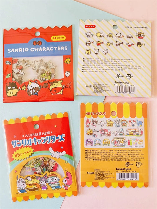 Japan Sanrio Yummy Food Stickers Set | Snacks Packing Dinosaur Lolipop - Set of 45pcs 30pcs KawaiiGiftLand