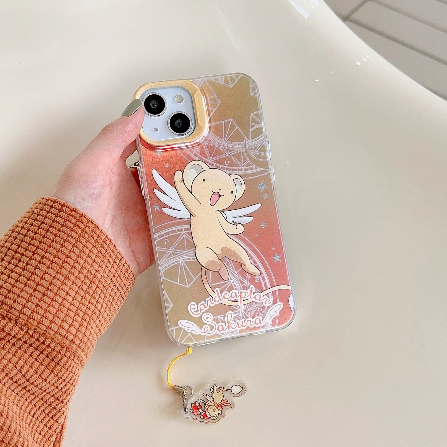 CardCaptorSakura Colourful Laser Case | Sakura Tomoyo Cerberus - iPhone Case 7 8 PLUS SE2 XS XR X 11 12 13 14 15 16 Pro Promax 12mini 13mini KawaiiGiftLand