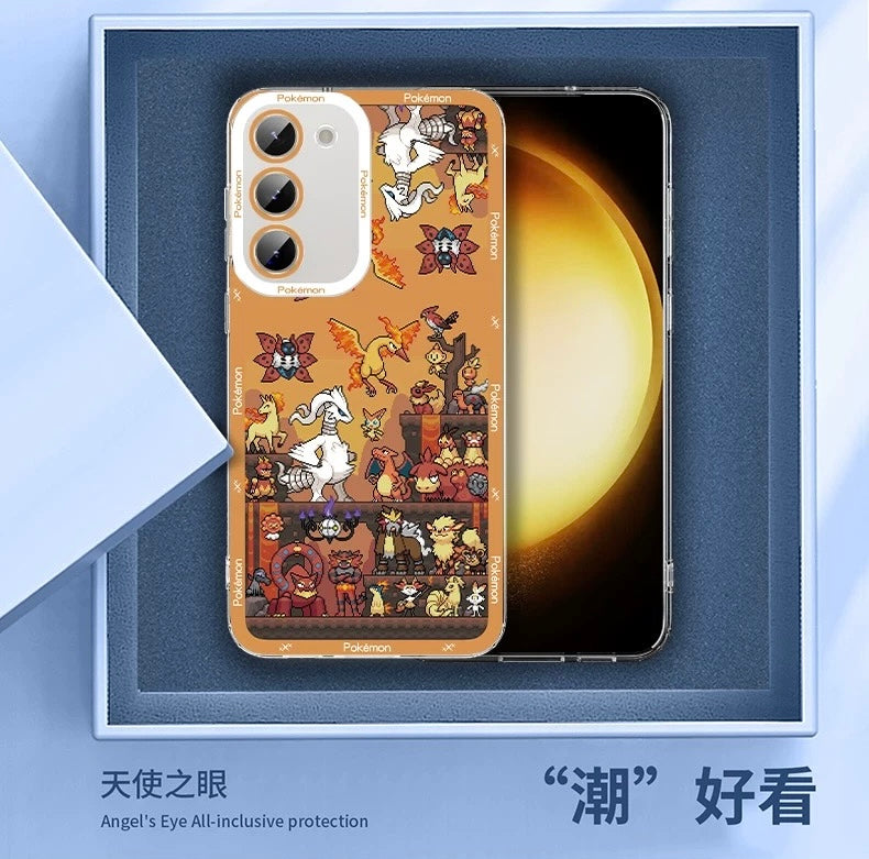 Japan Cartoon Pokemon Pixel Group Verison | Fairy Type - Phone Case Samsung Galaxy S25 S24 S23 S22 S21 FE Ultra - KawaiiGiftLand