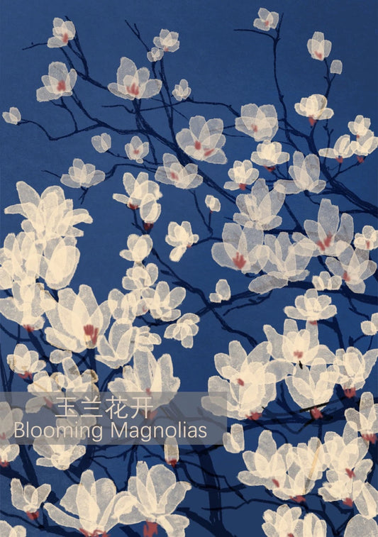 SOULPUZZ 500 Pieces Puzzle | Blooming Magnolias - Flowers Sparkling Difficulty Stress Relief Couples Trendy Gifts Home Decoration KawaiiGiftLand