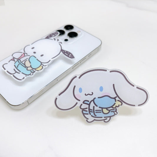 Japanese Cartoon Cute Travel Style | My Melody Kuromi Cinnamoroll Pompompurin Pochacco Hangyodon Phone Stand KawaiiGiftLand