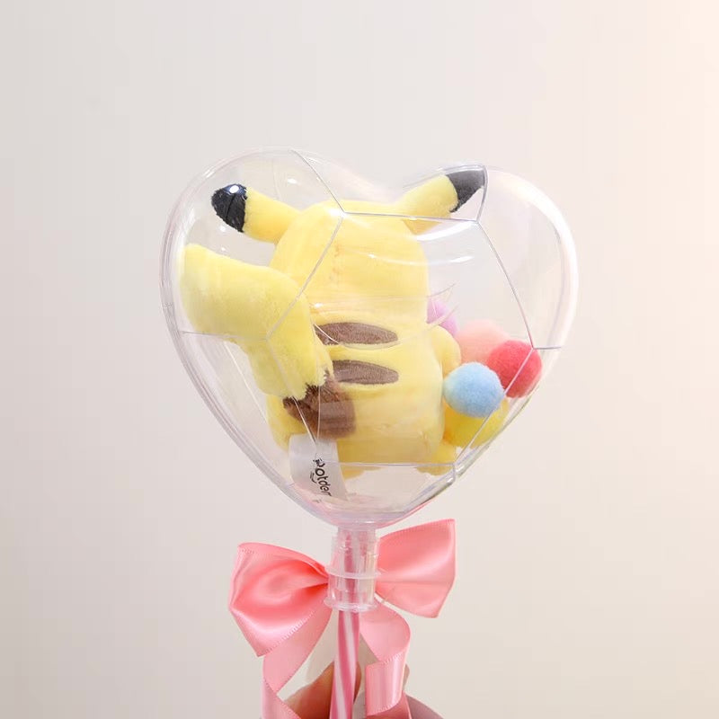 Japan Cartoon Pokemon | Pikachu Valentine Heart Flower - Mascot Plush Doll Kawaii Decoration KawaiiGiftLand