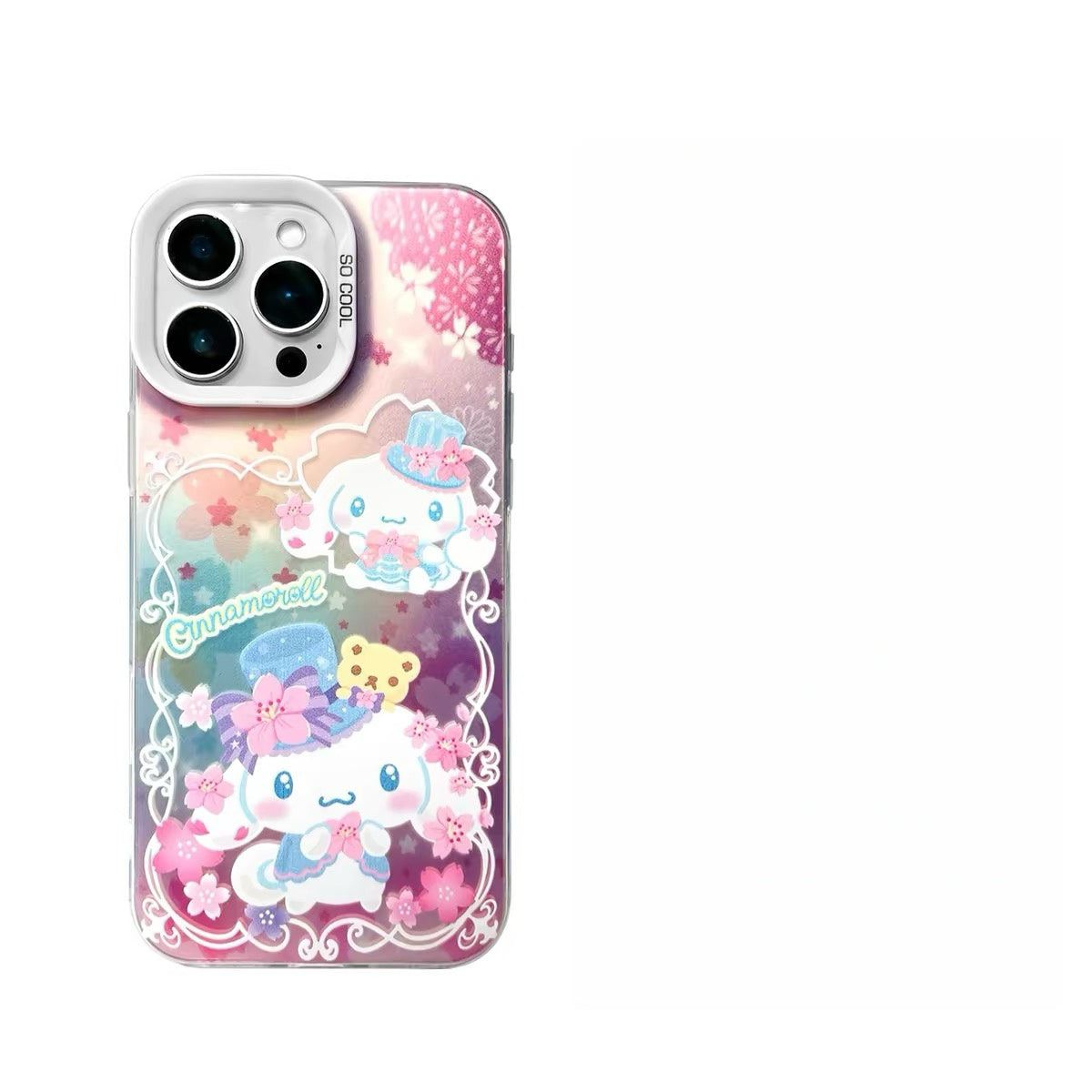 Japanese Cartoon Sanrio Sakura Laser Case | Hello Kitty My Melody Kuromi Cinnamoroll 4 Styles - iPhone Case 11 12 13 14 15 16 16e 17 17e 18 Pro Promax