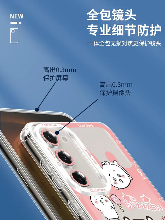 Japanese Cartoon Chiikawa Heart Shape Daily Version | Chiikawa Hachiware Usagi Momonga Kurimanju Rakko - Phone Case Samsung Galaxy S26 S25 S24 S23 S22 S21 FE Ultra