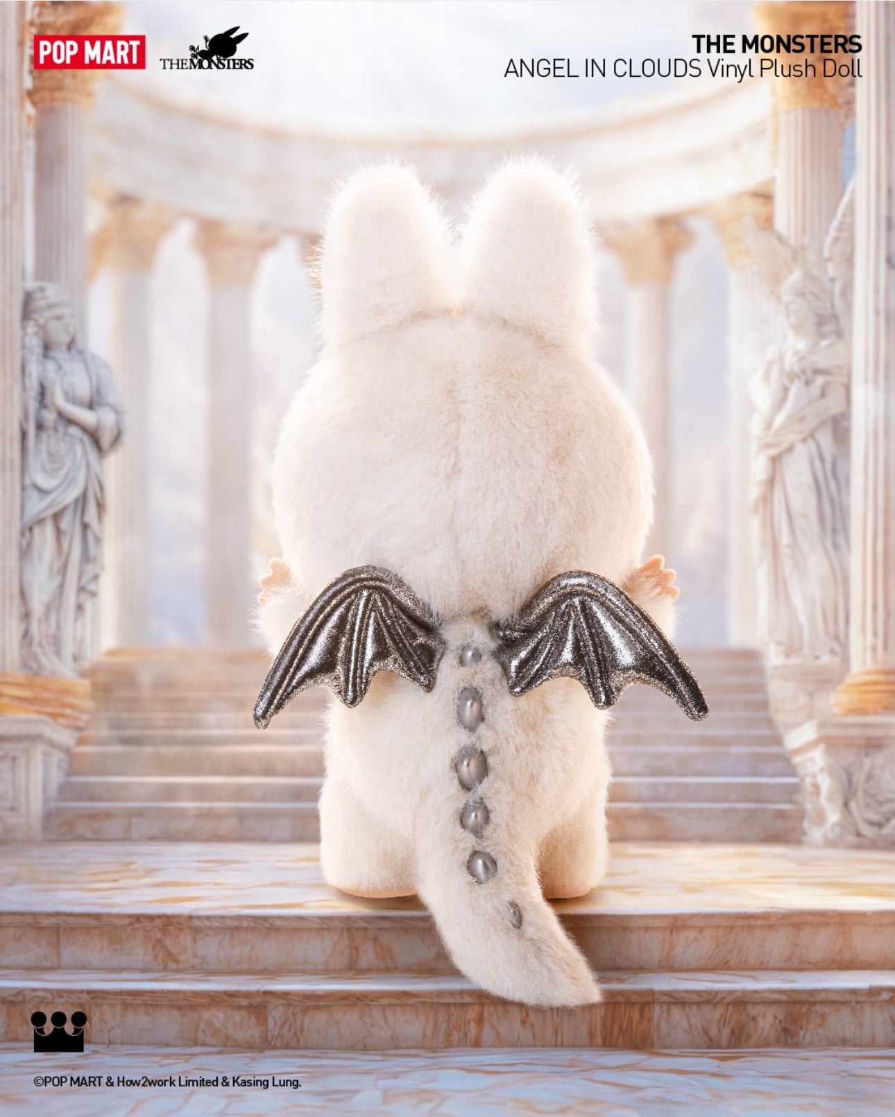 Popmart The Monster Limited Edition | Zimomo Angel In Clouds Vinyl Plush Giant Figure Keychain - 58cm Kasing Lung Zimomo Labubu Toy Collection KawaiiGiftLand