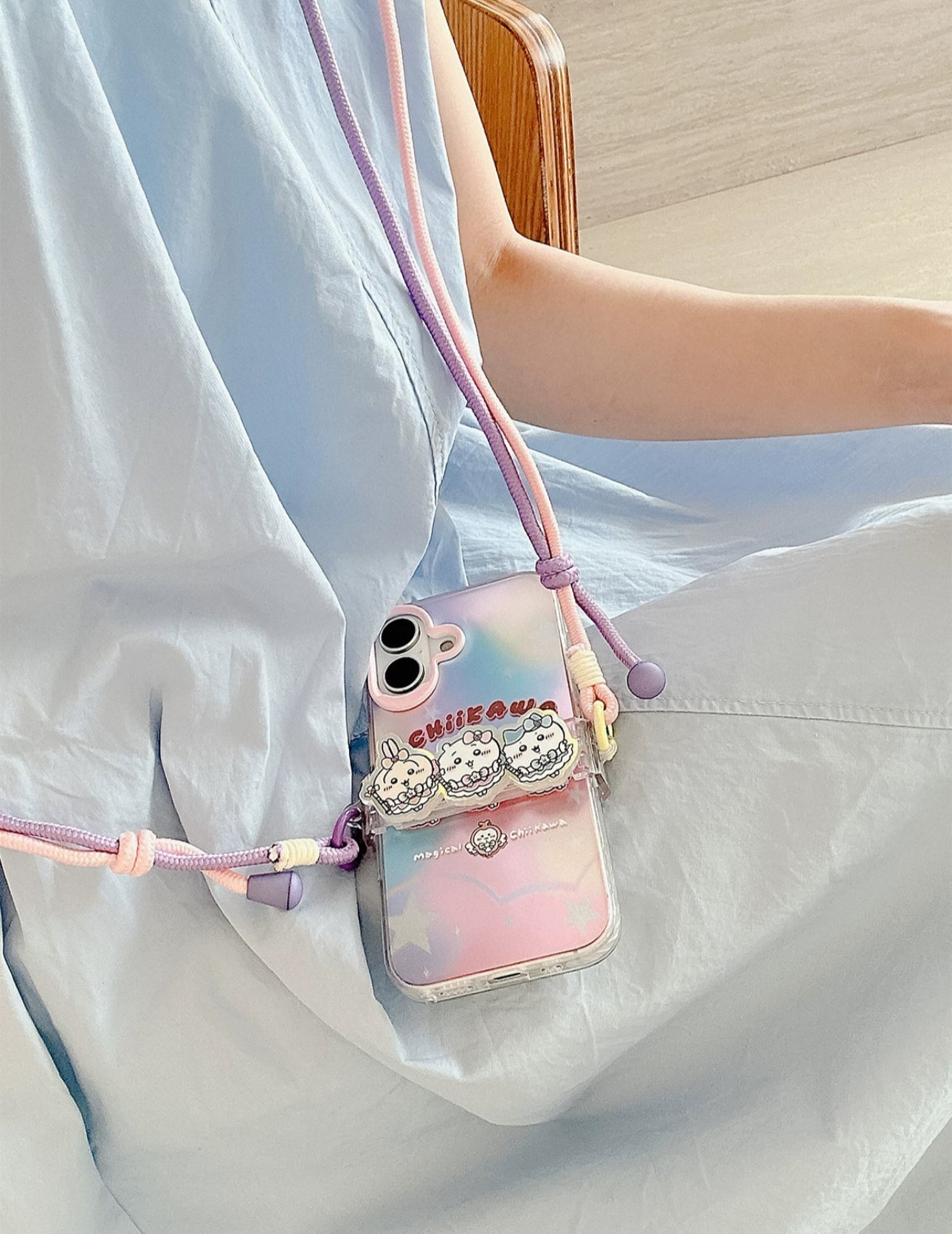 Japanese Cartoon Phone Back Clip with Phone Lanyard | Magical Girl Magic - for All Smart Phones KawaiiGiftLand