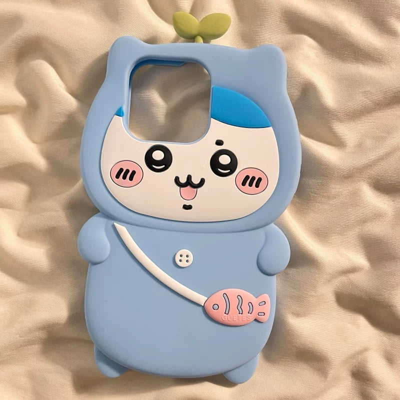 Japanese Cartoon ChiiKawa Pajamas Outing Silicone | Chiikawa Hachiware - iPhone Case 15 14 13 12 Pro ProMax KawaiiGiftLand