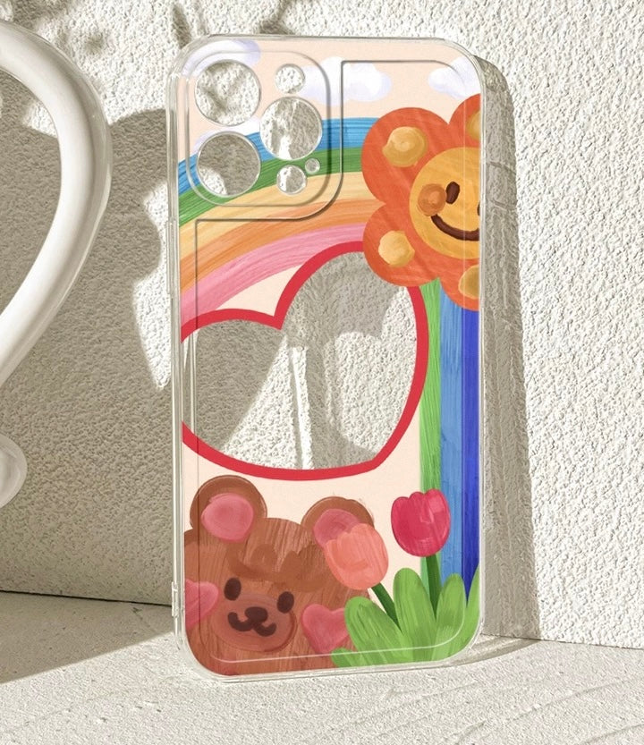 Drawing Flower and Bear with Heart iPhone case Kawaii Lovely Cute – KawaiiGiftLand Drawing Flower and Bear with Heart iPhone case Kawaii Lovely Cute – KawaiiGiftLand