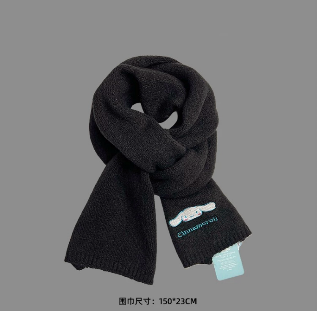 Sanrio Simple Casual Design Warm Scarf | Cinnamoroll - Made with Wool Autumn Winter Accessories Fashionable KawaiiGiftLand