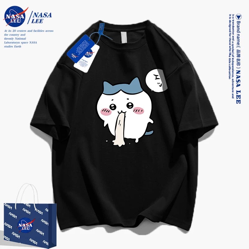 Japanese Cartoon ChiiKawa Casual Style T-Shirt Series | Hachiware Vomiting Hair - Kawaii Fashion Items