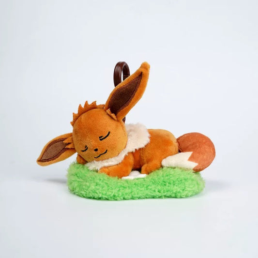 Japan Cartoon Pokemon with Laying & Sleeping on Grass Keychain Part 1 | Eevee - Mascot Plush Doll Kawaii Decoration KawaiiGiftLand