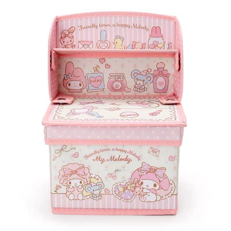 Japanese Cartoon Writing Desk Storage Box with Cover | Hello Kitty My Melody Little Twin Stars Cinnamoroll - Bedroom Girl Gift KawaiiGiftLand