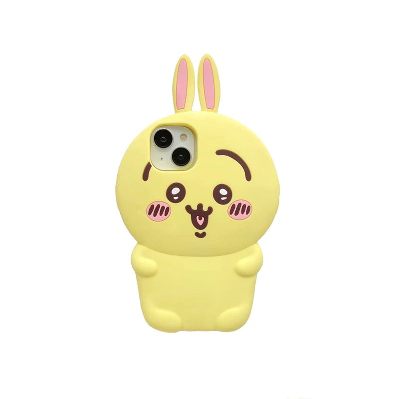 Japanese Cartoon ChiiKawa Silicone | Sitting Usagi - iPhone Case 15 14 13 12 11 Pro ProMax KawaiiGiftLand