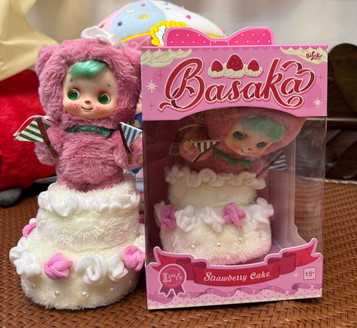 Top Toy X Basaka Special Series Plush Pendant | Special Limited Strawberry Cake - Vinyl Face Plush Doll Figure Keychain Collectable Toys Mystery Blind Box