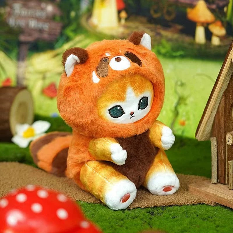 Japan Artist Mofusand Cat Neko Long Tail Animal | Beaver Raccoon Squirrel Red Panda- Mascot Plush Doll Mini Plush Doll Keychain KawaiiGiftLand