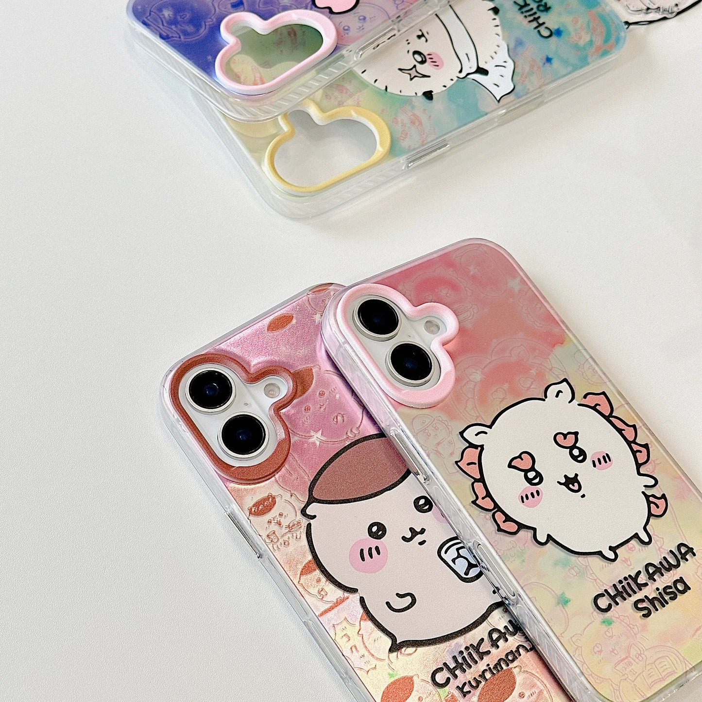 Japanese Cartoon iPhone Case with Strap | Laser Kurimanju Rakko Shisa Furuhonya - iPhone CasePhone Case 7 8 PLUS SE2 XS XR X 11 12 13 14 15 Pro Promax 12mini 13mini KawaiiGiftLand
