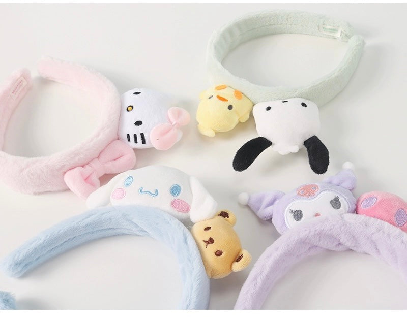 Sanrio Hello Kitty Kuromi Cinnamoroll Pochacco with friends Plush Head Headband and Hair Accessory Outfits KawaiiGiftLand