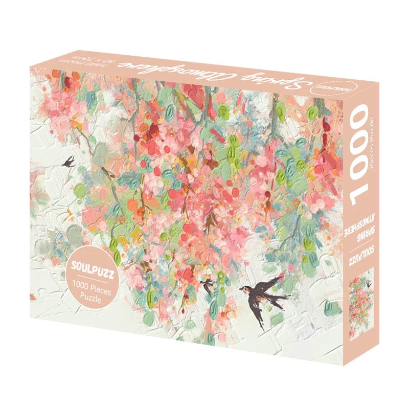 SOULPUZZ 1000 Pieces Puzzle | Spring Atmosphere - Flower with Birds Shining Puzzle Difficulty Decompression Couples Trendy Gifts Home Decoration KawaiiGiftLand