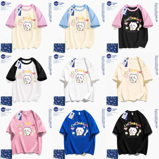 ChiiKawa Casual Style T-Shirt Series | Big Chiikawa with Small Usagi - Kawaii Fashion Items