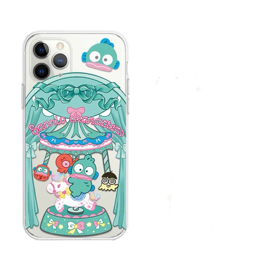 Japanese Cartoon Sanrio Merry Go Round | Hangyodon with Friends Laser Colour Clear - iPhone Case 11 12 13 14 15 16 Pro Promax KawaiiGiftLand