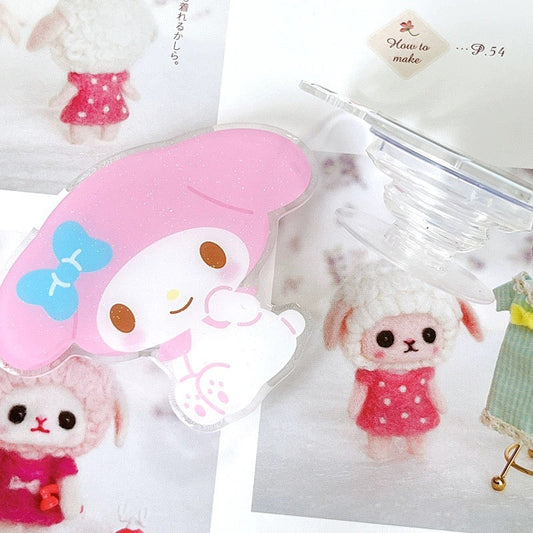 Japanese Cartoon Cute Glitter Style | Hello Kitty My Melody Kuromi Cinnamoroll Pompompurin Pochacco Phone Stand KawaiiGiftLand