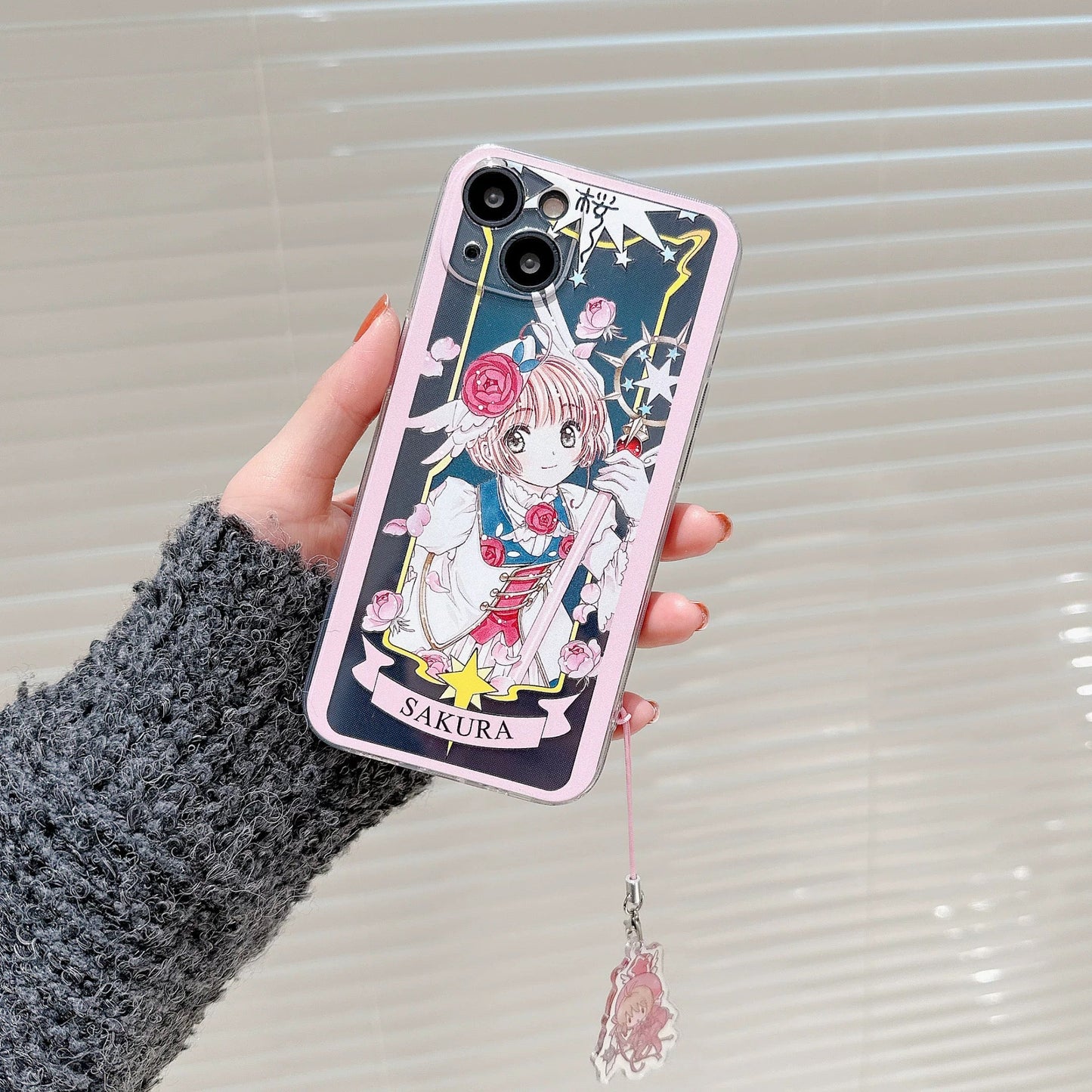CardCaptorSakura Card Version Part 3 | Purple Flower & Rose - iPhone Case 6 7 8 PLUS SE2 XS XR X 11 12 13 14 15 16 Pro Promax 12mini 13mini KawaiiGiftLand