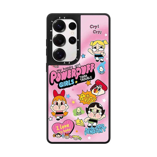 Cartoon Power Police Girls X Cry Baby | Pink Bunny Girls Full Screen - Phone Case Samsung Galaxy S25 S24 S23 Ultra KawaiiGiftLand