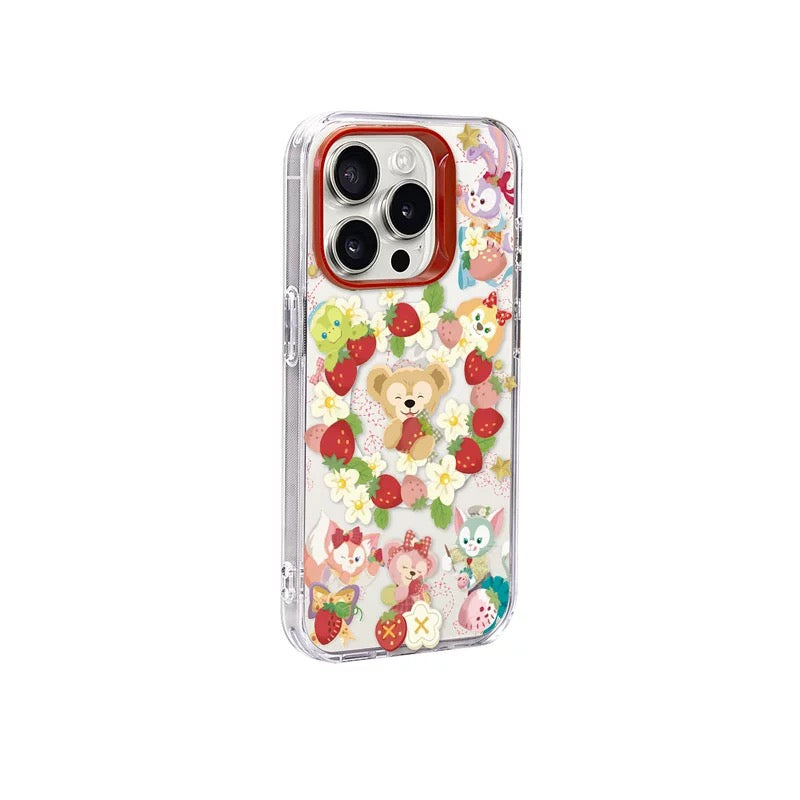 Japanese Cartoon Teddy Bear StellaLou ShellieMay | Strawberry Parrty iPhone Case 13 14 15 Pro Promax KawaiiGiftLand