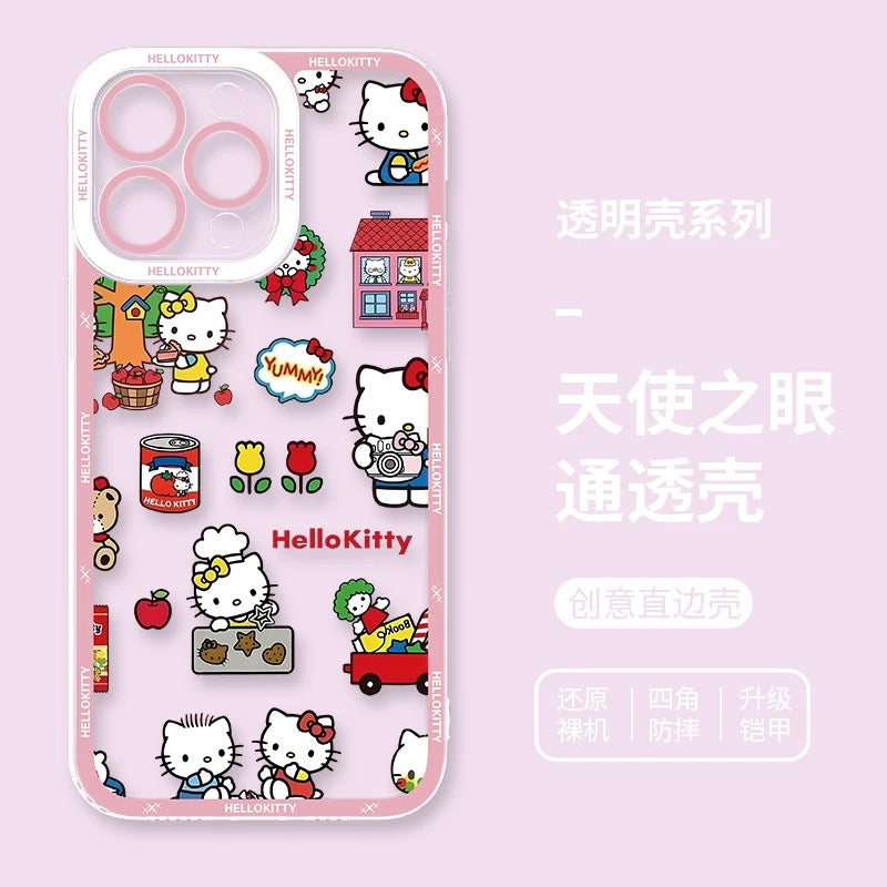Japanese Cartoon Hello Kitty | Vintage Kitty Pink Version - iPhone Case PLUS SE2 XS XR X 11 12 13 14 15 16 16e 17 17e Pro Promax 12mini 13mini