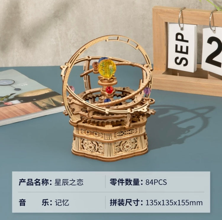 Craft Kits Wooden Music Box | Vintage Style Mechanical Music Box - DIY Handmade Mini World Miniature Gift KawaiiGiftLand