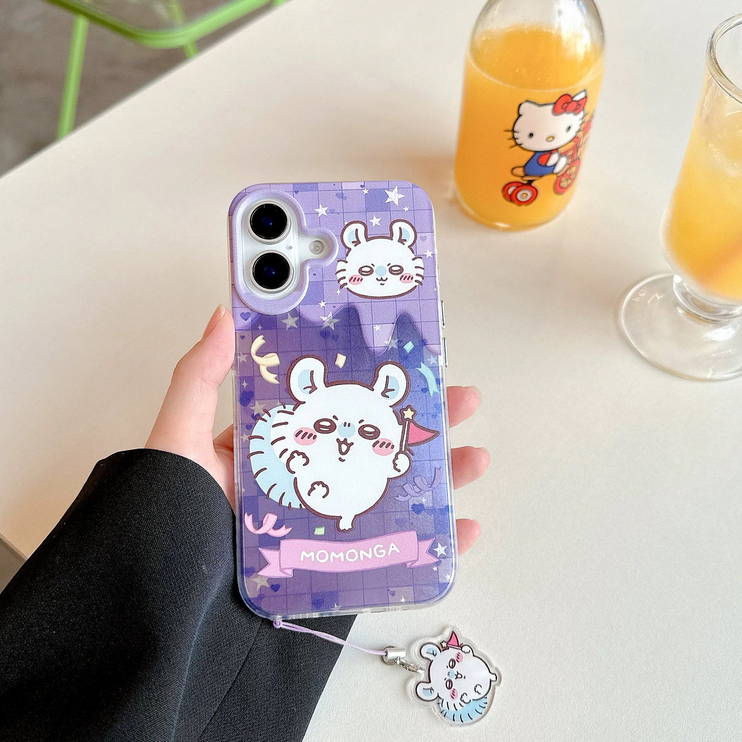 Japanese Cartoon ChiiKawa Phone Case with Strap | Laser Happy Party Chiikawa Hachiware Usagi Momonga - Phone Case Samsung Galaxy S25 S24 S23 S22 S21 FE Ultra Edge