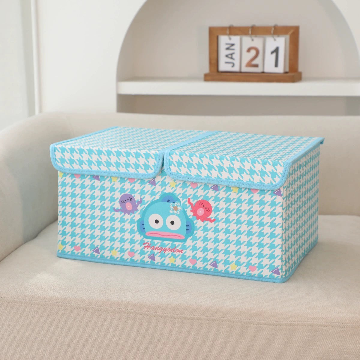 Sanrio 2 Covers Vintage Colourful Storage Box with Cover | Hello Kitty My Melody Kuromi Cinnamoroll Pompompurin Pochacco Hangyodon - Bedroom Girl Gift KawaiiGiftLand