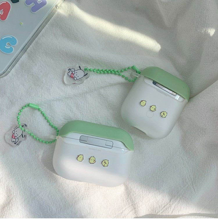 Japanese Cartoon Pochacco with Colourful Alphabet AirPods AirPodsPro AirPods3 Case Grass Green and White KawaiiGiftLand