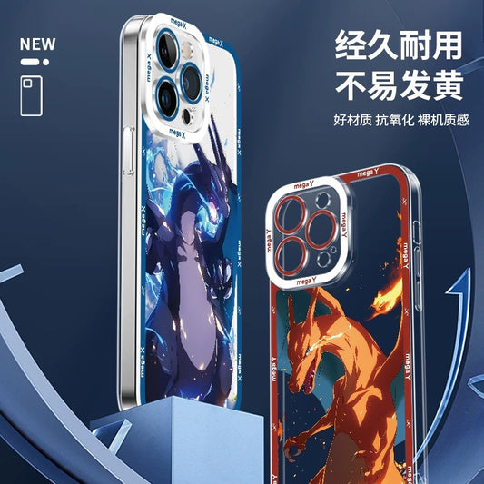Japanese Cartoon Pokemon Evolution Verison | X Y Charizard - iPhone Case 6 7 8 PLUS SE2 XS XR X 11 12 13 14 15 16 16e Pro Promax 12mini 13mini - KawaiiGiftLand
