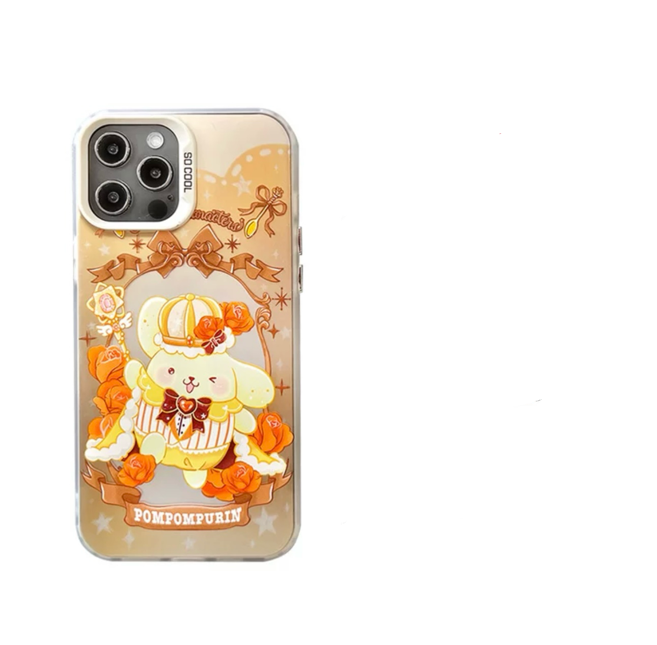 Japanese Cartoon Sanrio King & Queenl | My Melody Kuromi Cinnamoroll Pompompurin Laser - iPhone Case 11 12 13 14 15 16 Pro Promax KawaiiGiftLand
