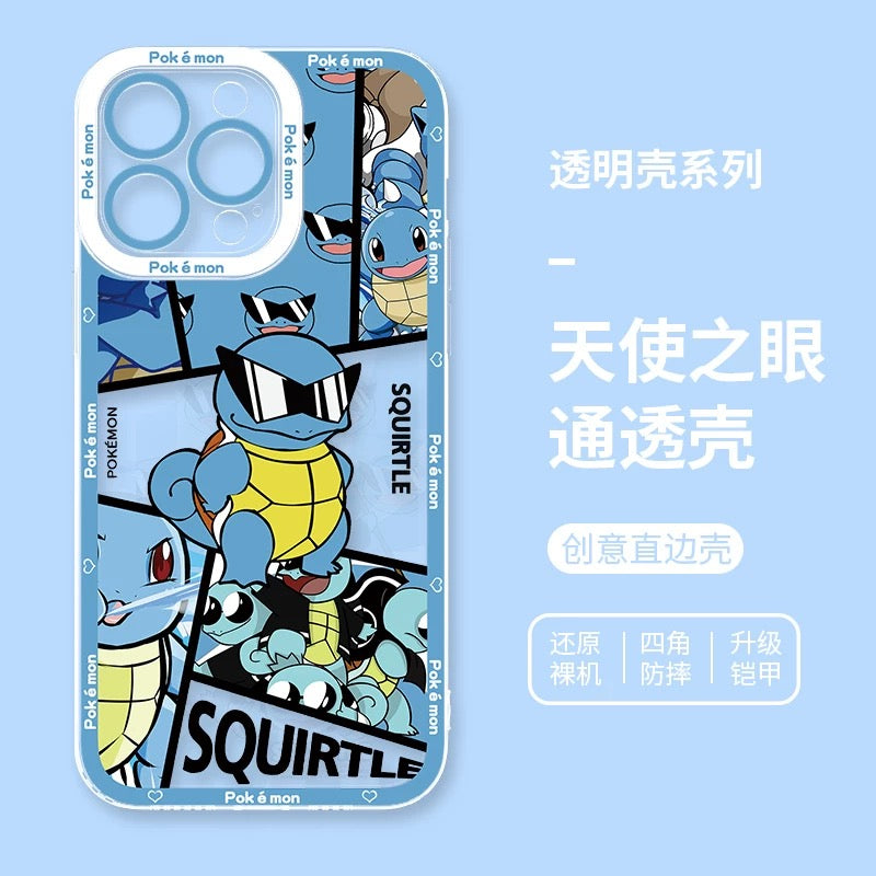 Japan Cartoon Pokemon Street Style | Pikachu Gengar Squirtle - iPhone Case PLUS SE2 XS XR X 11 12 13 14 15 16 16e 17 17e Pro Promax 12mini 13mini