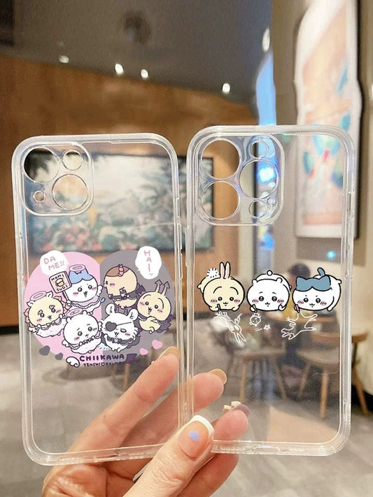 Japanese Cartoon Chiikawa Angel & Devil Soft iPhone Case PLUS SE2 XS XR X 11 12 13 14 15 Pro Promax 12mini 13mini KawaiiGiftLand