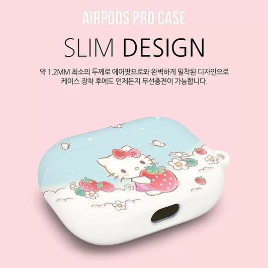 Japanese Cartoon Sanrio Sweet Stawberry | Hello Kitty Little Twin Stars My Melody Kuromi Cinnamoroll Pompompurin Pochacco Tuxedosam with Keychain - AirPods AirPodsPro AirPods3 AirPods4 Case