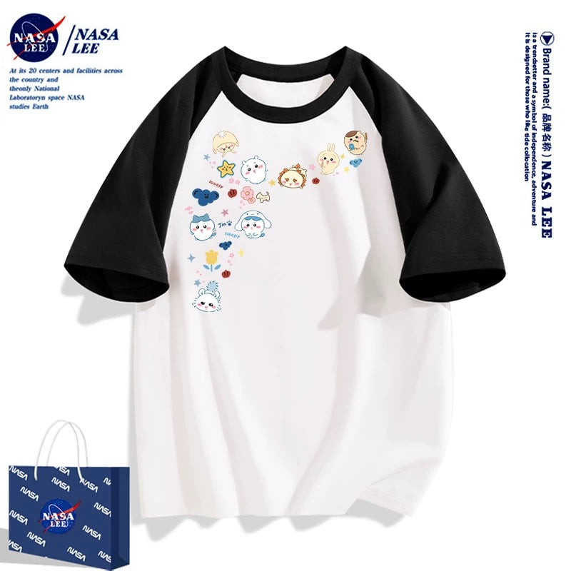 Japanese Cartoon ChiiKawa Casual Style T-Shirt Series | Chiikawa Hachiware Usagi Momonga Kurimanju Shisa Fun Drawing Style 2 - Kawaii Fashion Items