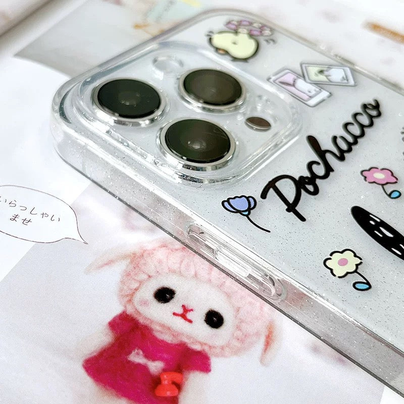 Japanese Cartoon Sanrio Pochacco | Pink Camera & White Traveling - iPhone Case 13 14 15 16 Pro Promax KawaiiGiftLand