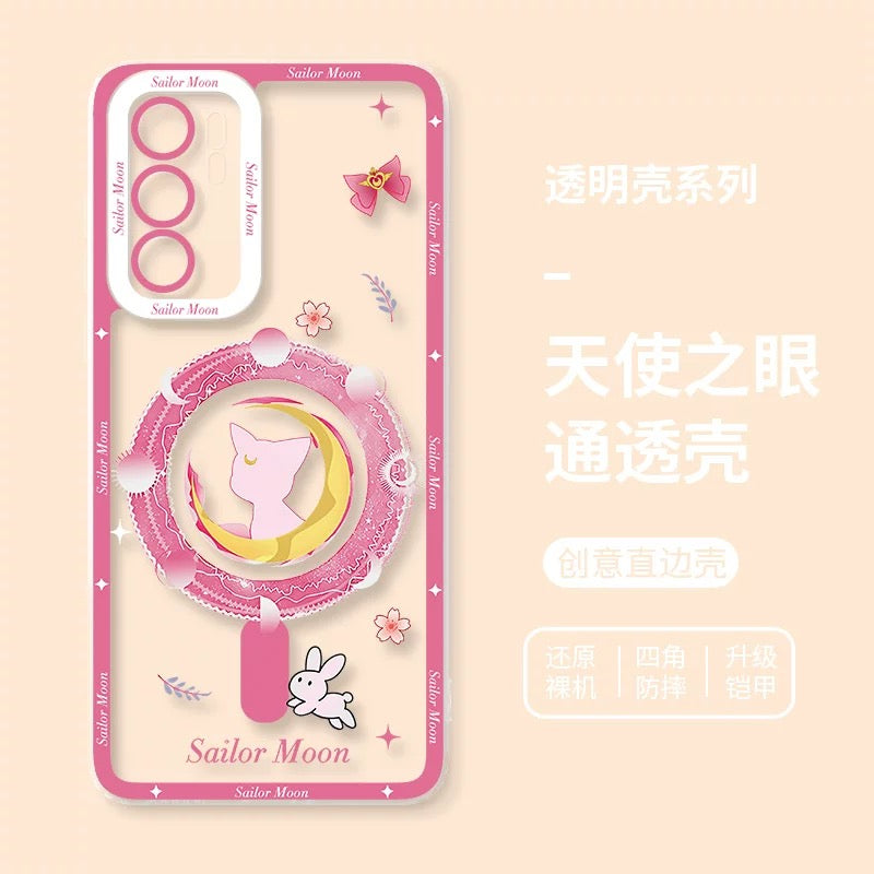 Japanese Cartoon Sailor Girl | Artemis White Cat Luna Black Cat Pink Cat - Sailormoon Phone Case Samsung Galaxy S26 S25 S24 S23 S22 S21 FE Ultra Edge