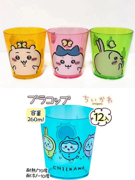 Japanese Cartoon ChiiKawa Colourful Plastic Cup | ChiiKawa Hachiware Usagi - Kawaii Room Decoration items Cute Things