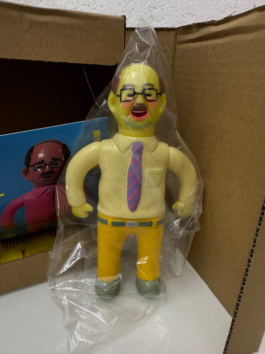 Japan Artist Dehara | Uncle Worker Yellow Neon Version - 50pcs Limited Worldwide Sofubi Figure Soft Vinyl Rare
